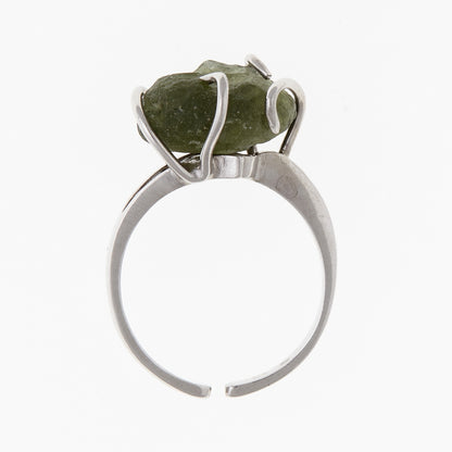 Anello in argento con Moldavite naturale 301
