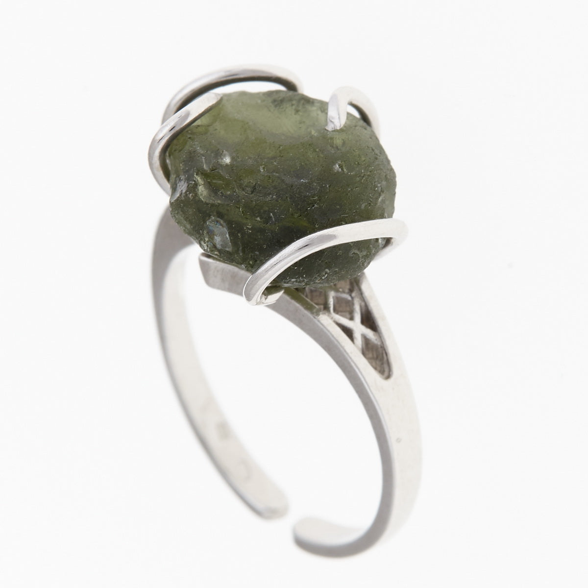 Anello in argento con Moldavite naturale 301