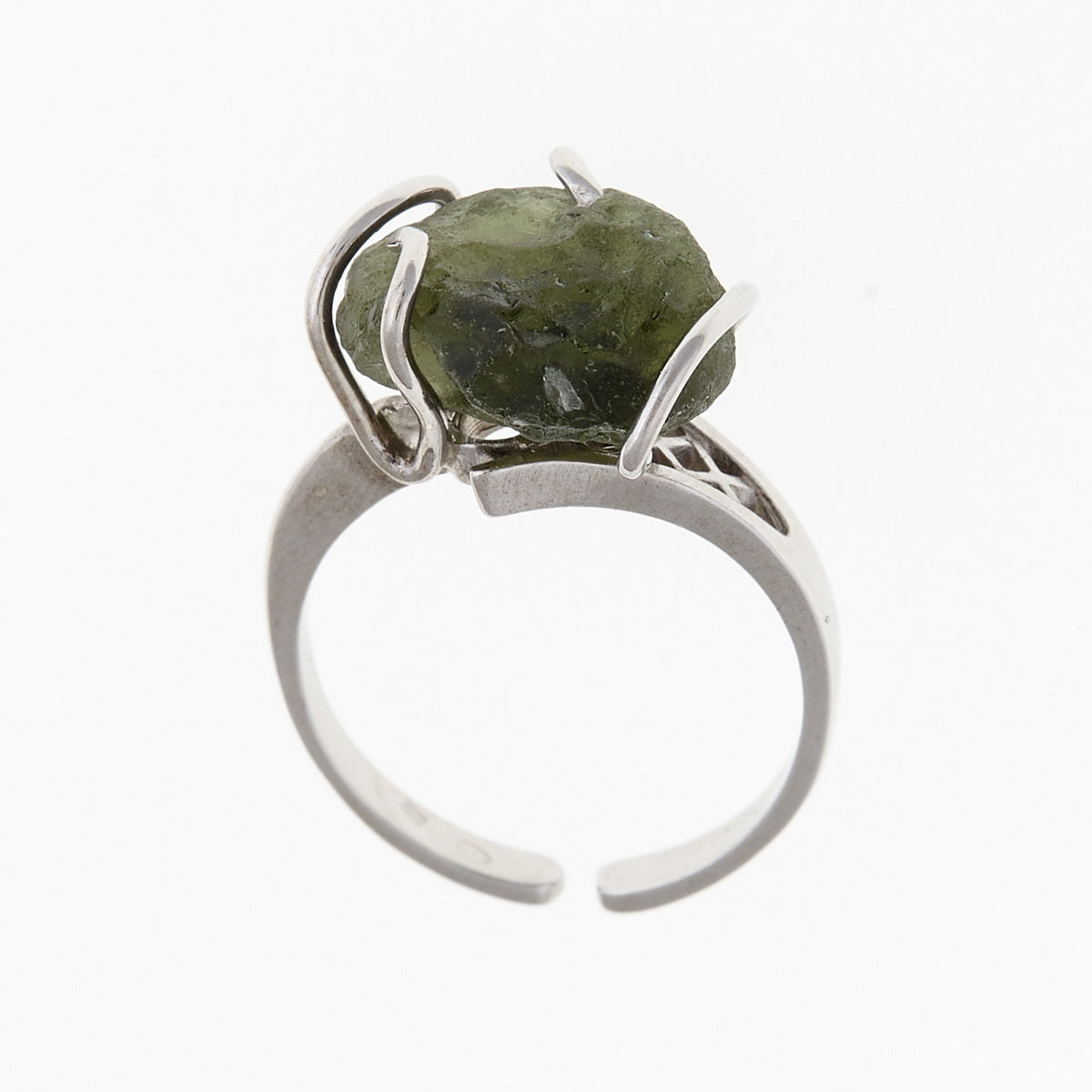 Anello in argento con Moldavite naturale 301