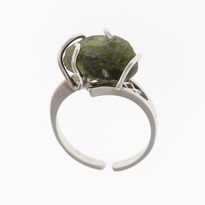 Anello in argento con Moldavite naturale 301