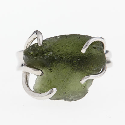 Anello in argento con Moldavite naturale 304