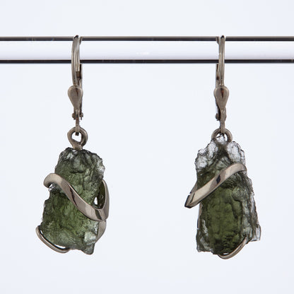 Orecchini in argento con Moldaviti naturali 311