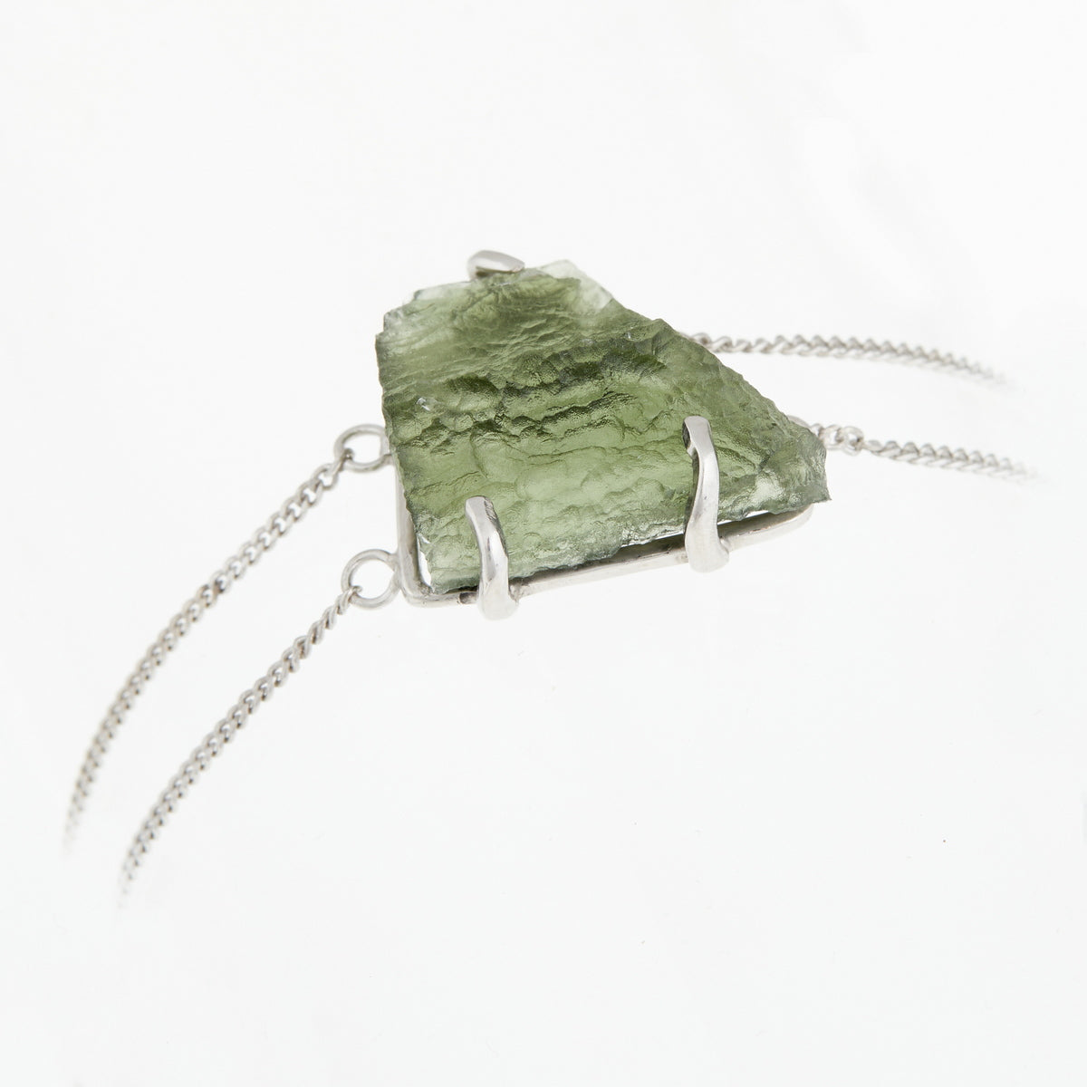 Bracciale in argento con Moldavite 319