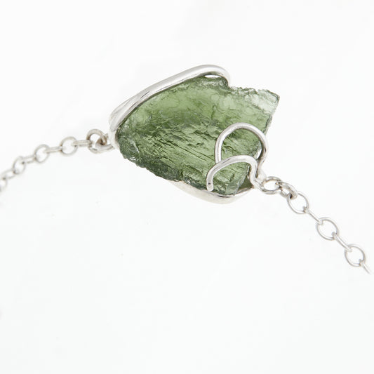 Bracciale in argento con Moldavite 332