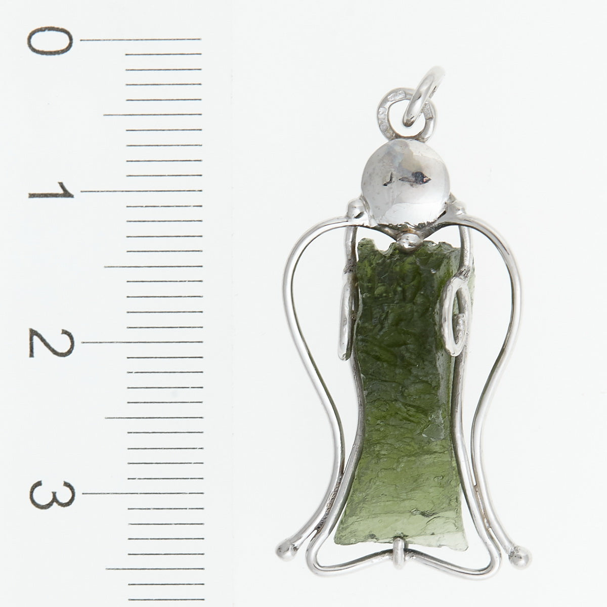Ciondolo in argento con Moldavite – angelo 8405