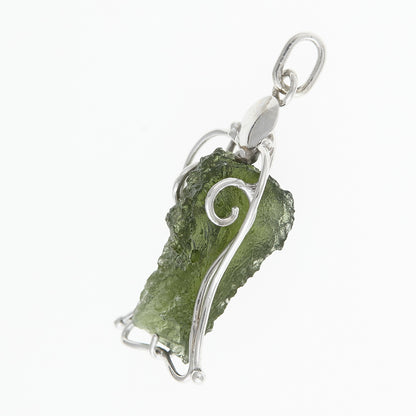 Ciondolo in argento con Moldavite – angelo 8405
