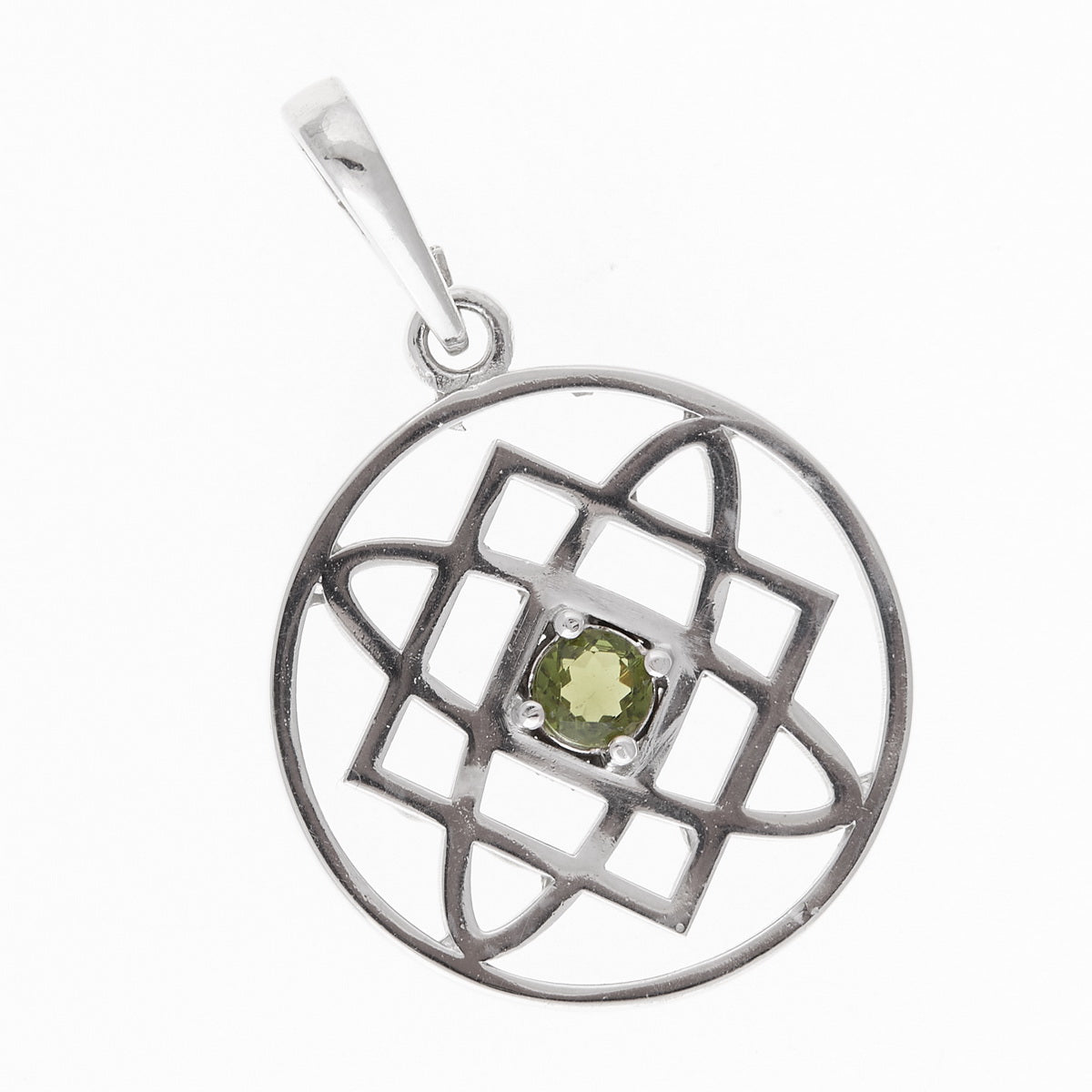Ciondolo in argento con Moldavite 433
