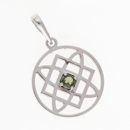 Ciondolo in argento con Moldavite 433