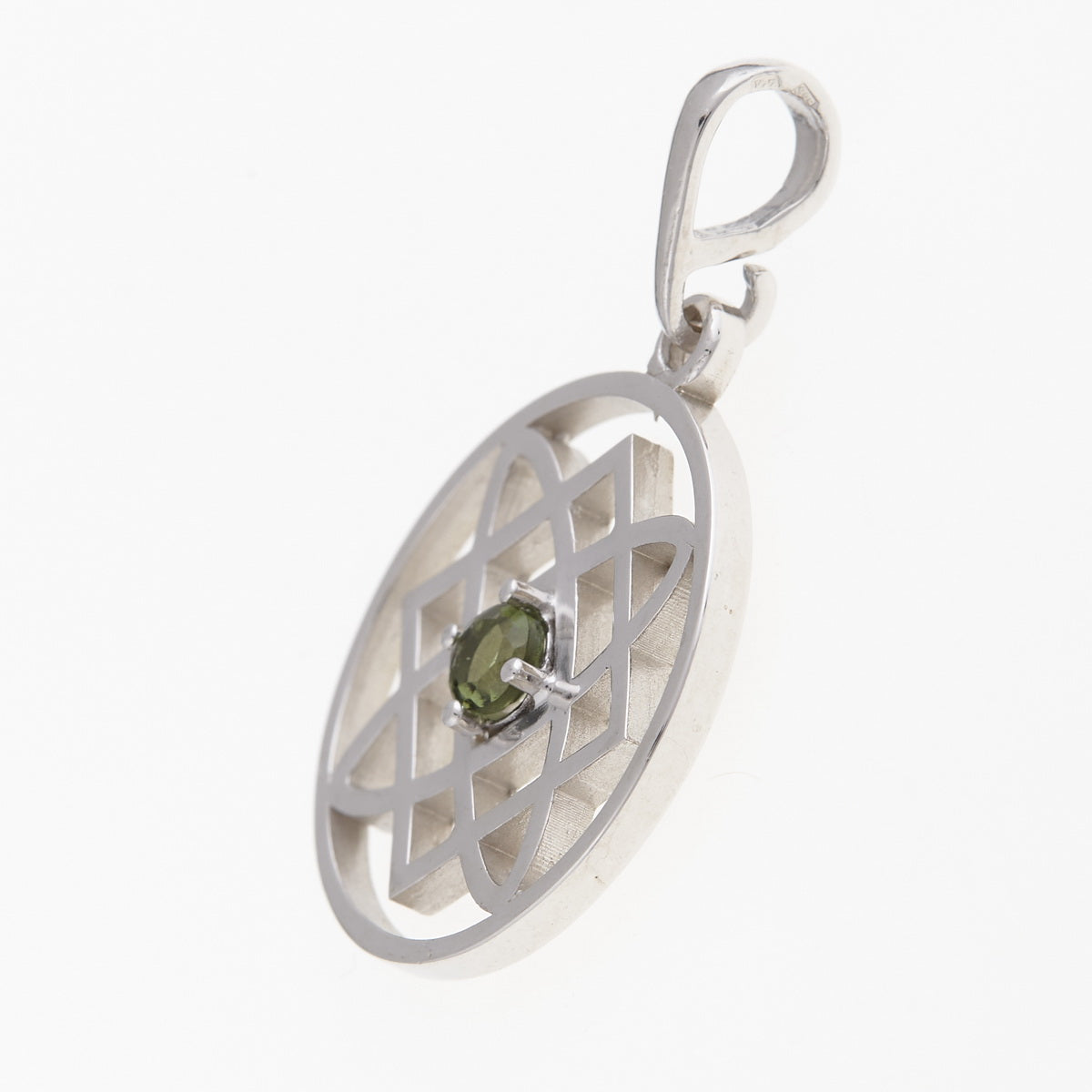 Ciondolo in argento con Moldavite 433