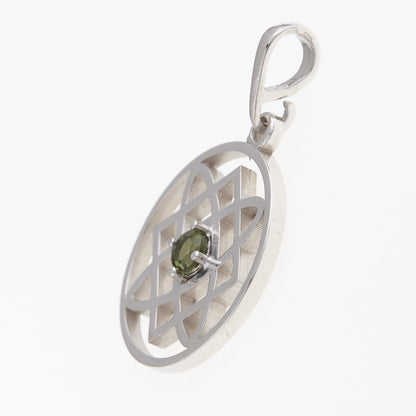 Ciondolo in argento con Moldavite 433