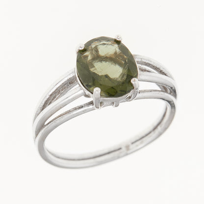 Anello in argento con Moldavite 528