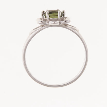 Anello in argento con Moldavite 584