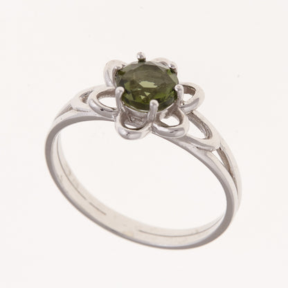 Anello in argento con Moldavite 584
