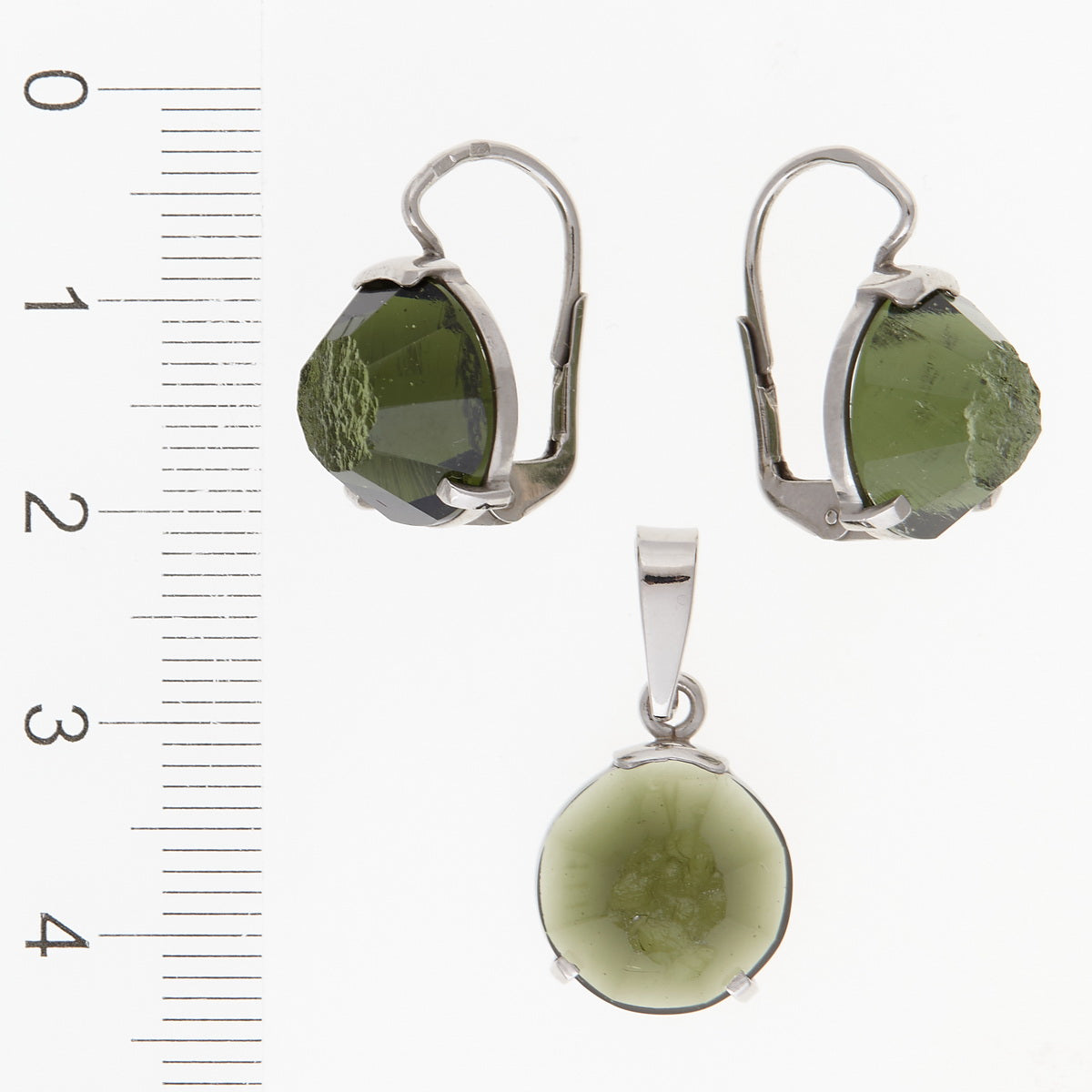 Parure in argento con Moldaviti 036