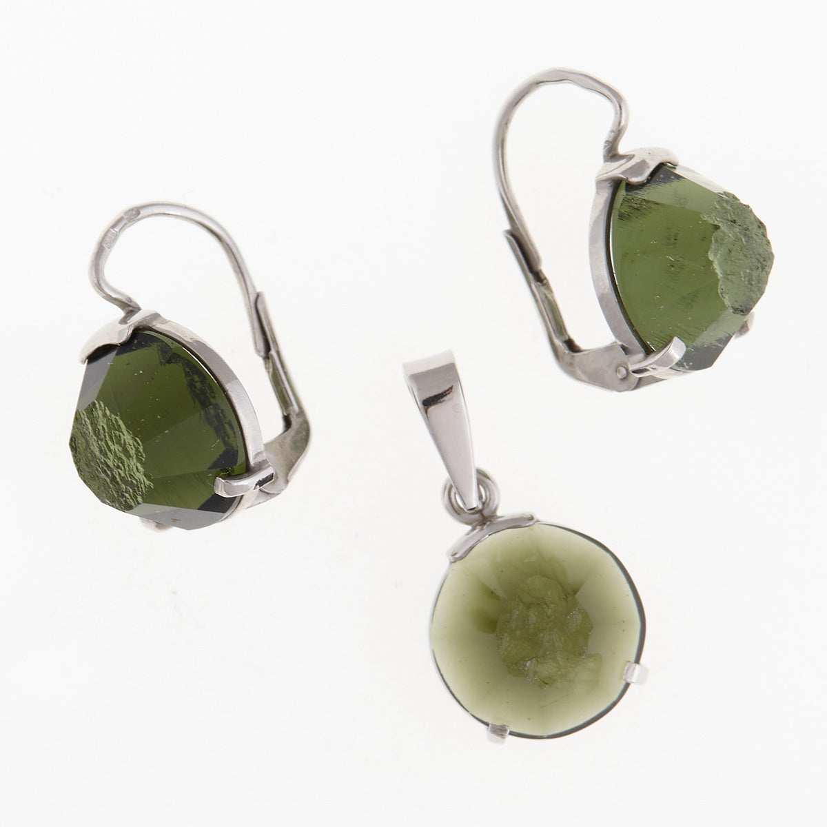 Parure in argento con Moldaviti 036