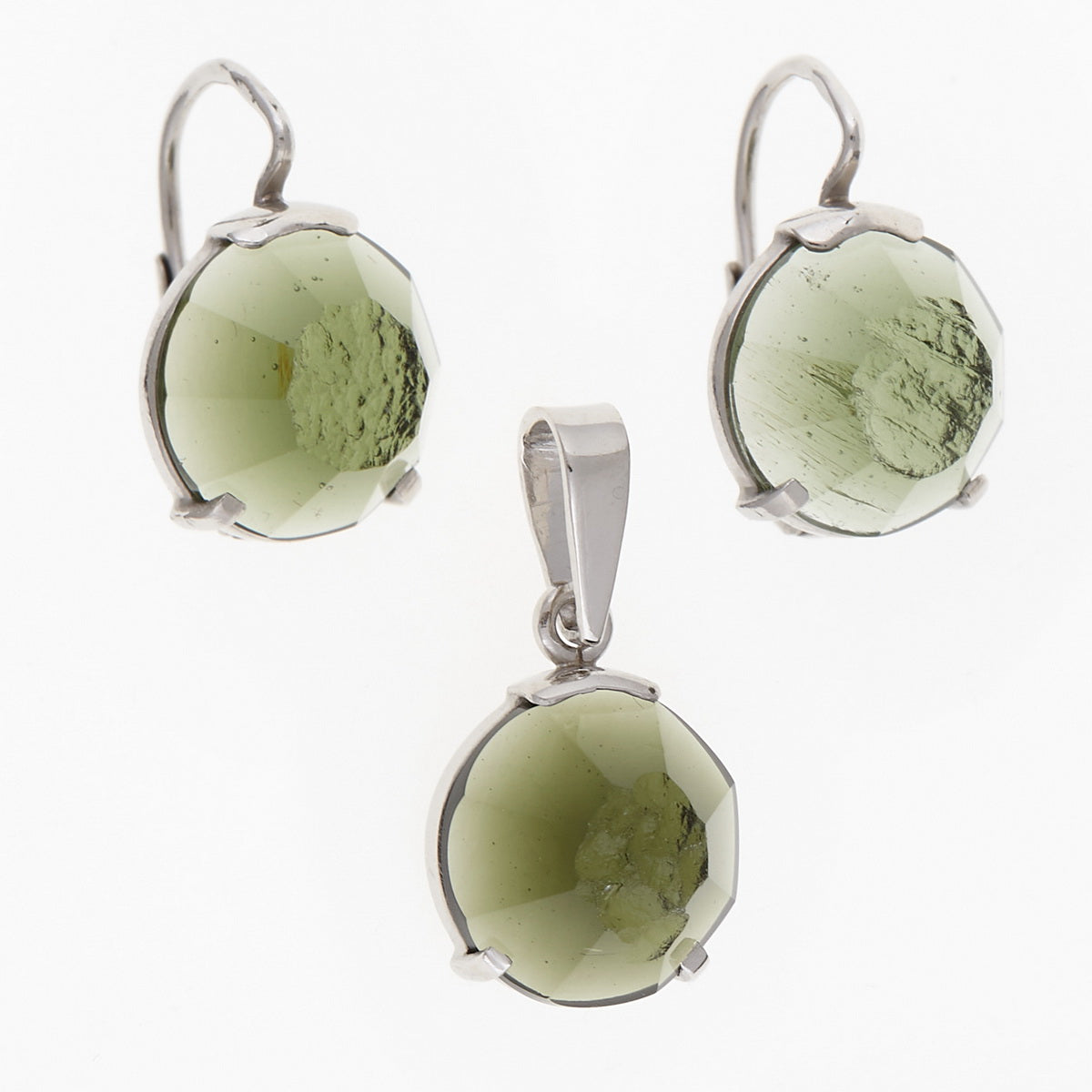 Parure in argento con Moldaviti 036
