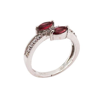 Anello Granato Rosso “Valentino” – Argento 925