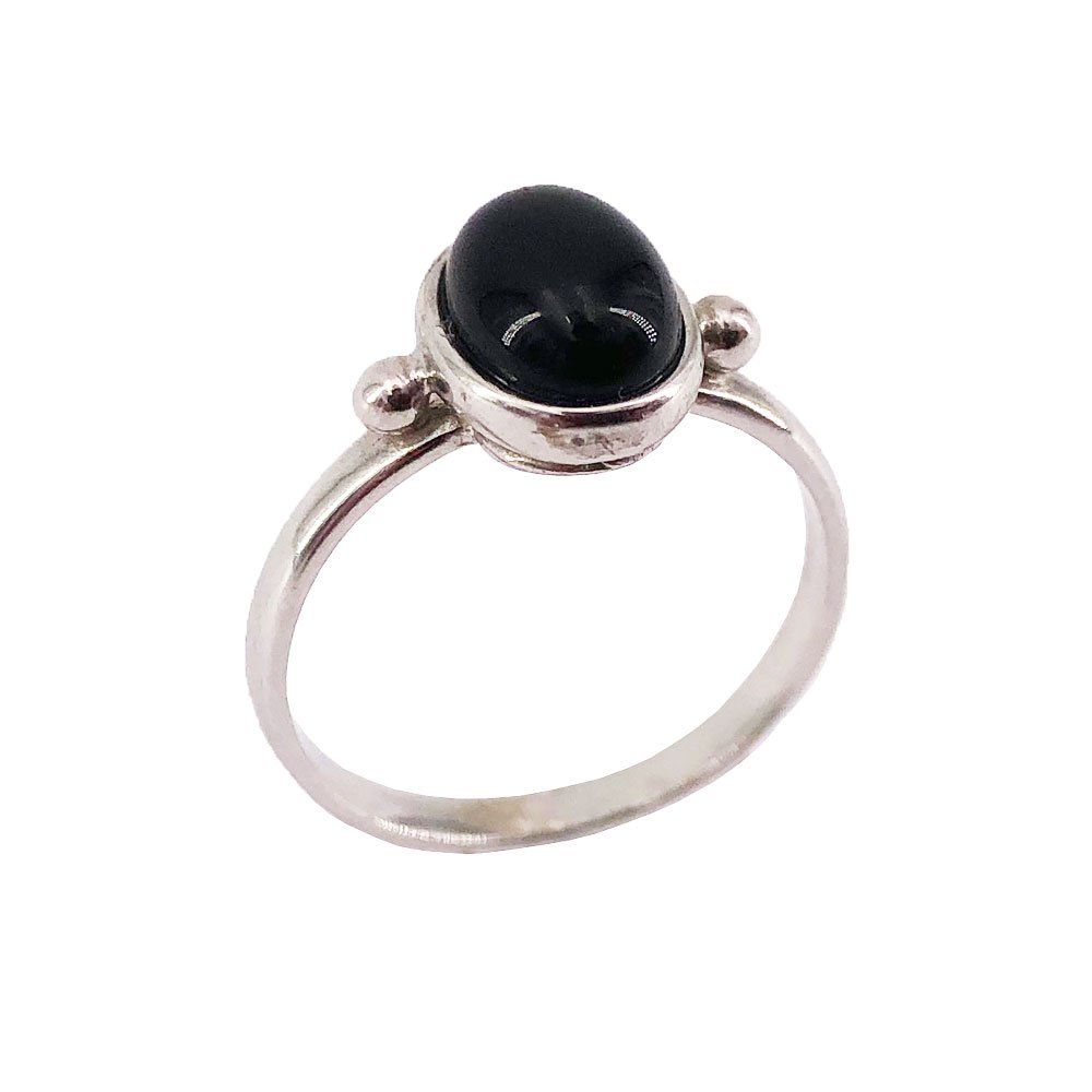 Anello “Camille” con Onice Nera – Argento 925