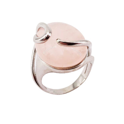 Anello Quarzo Rosa “Océane” – Argento 925