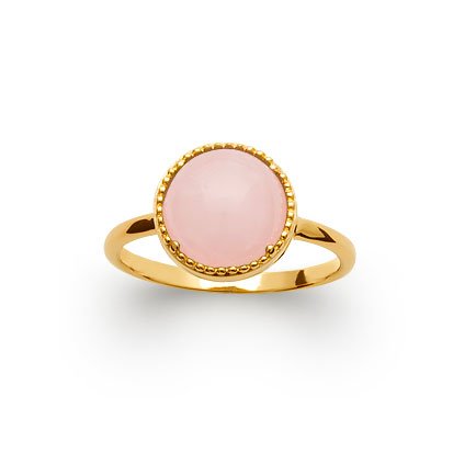 Anello Quarzo Rosa “Costantino” – Placcato in oro 750