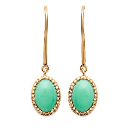 Orecchini “Alexandra” con avventurina – Placcati in oro 750