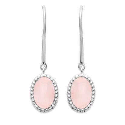Orecchini Quarzo Rosa “Alexandra” – Argento 925