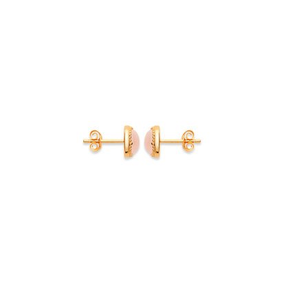 Orecchini in Quarzo Rosa “Costantino” – Placcati in oro 750