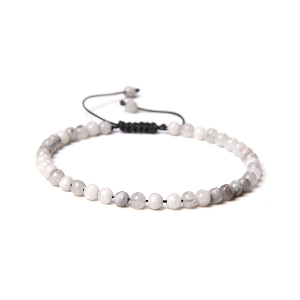 Bracciale in agata del Botswana – cordino regolabile con perline