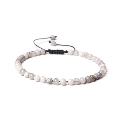 Bracciale in agata del Botswana – cordino regolabile con perline