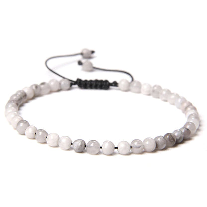 Bracciale in agata del Botswana – cordino regolabile con perline