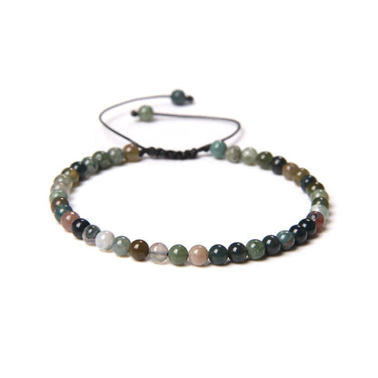 Bracciale in Agata Indiana – cordino regolabile con pietre sferiche