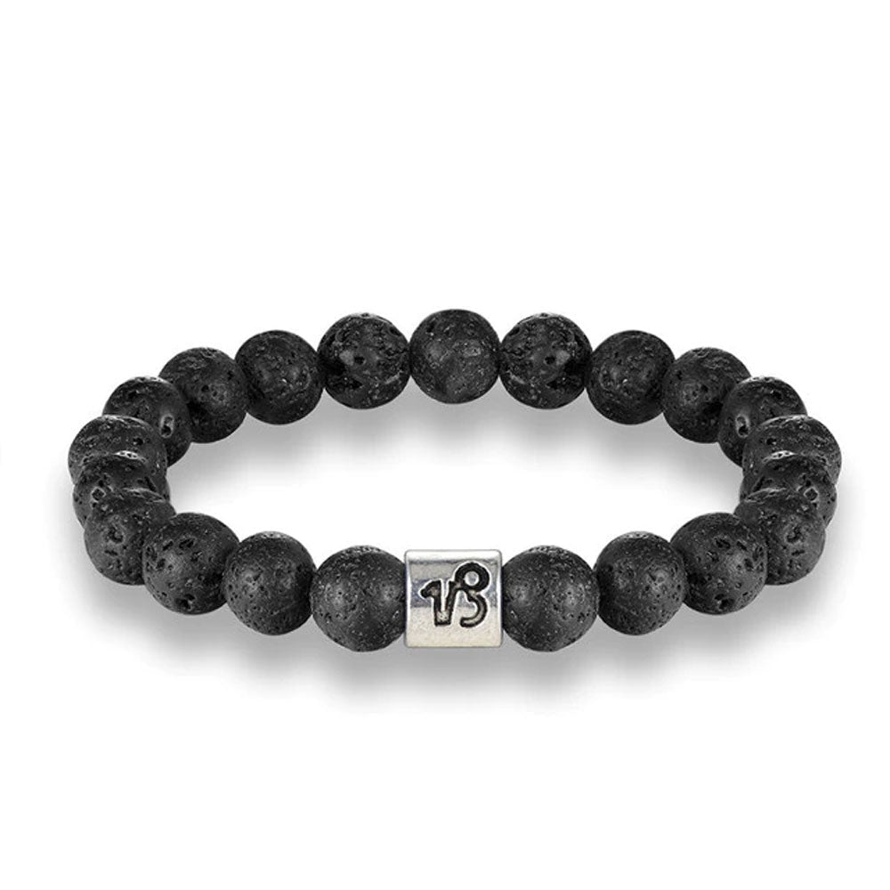 Bracciale Capricorno – Pietra lavica – 20 cm