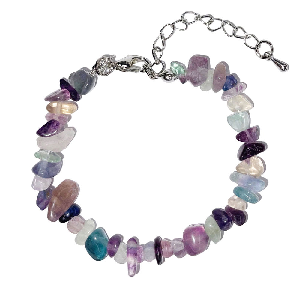 Bracciale in Fluorite multicolore – Barocco con chiusura – da 19 a 23 cm