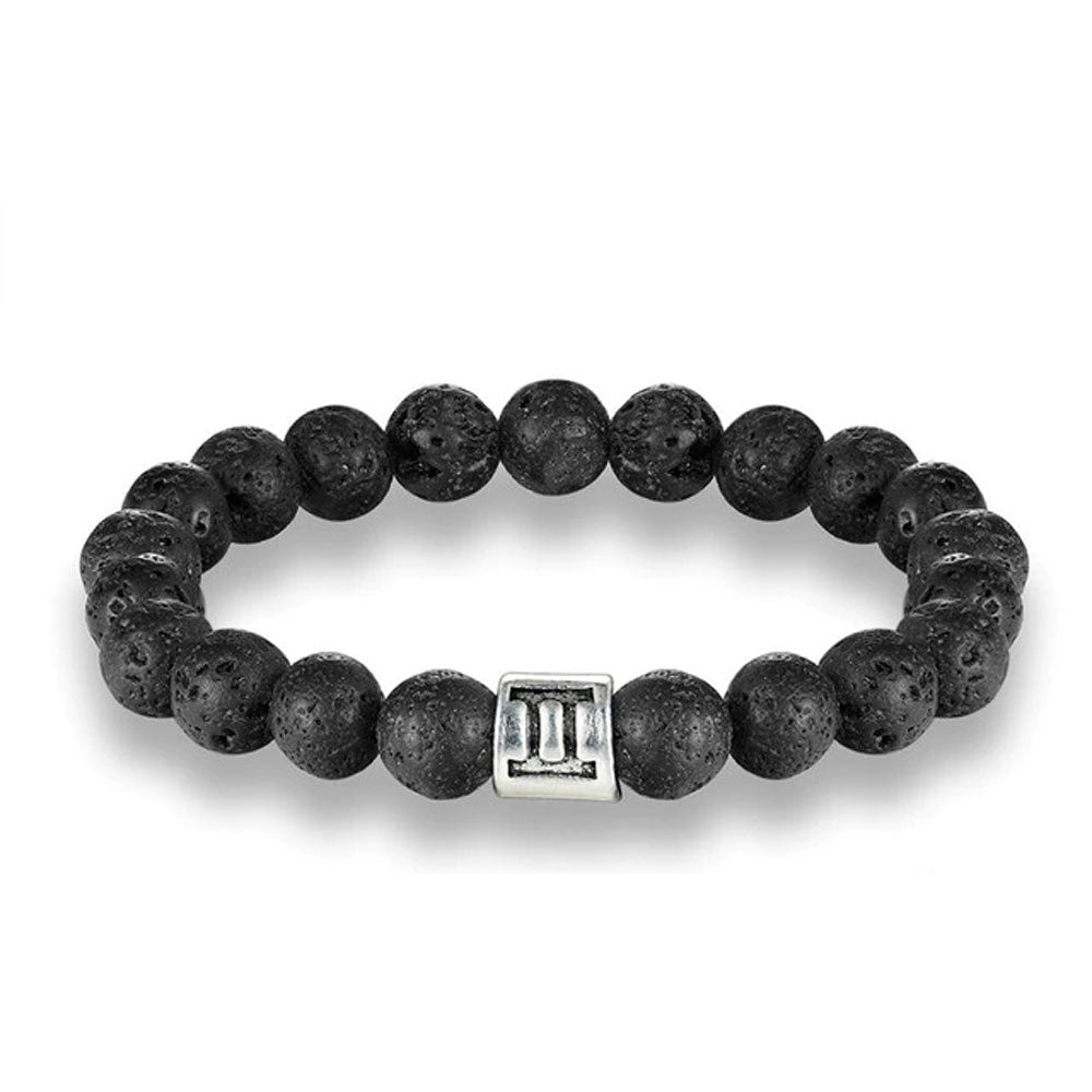 Bracciale Gemelli – Pietra lavica – 20 cm