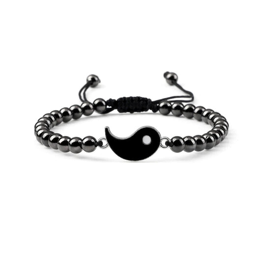 Bracciale in ematite – Yang – Cordoncino regolabile