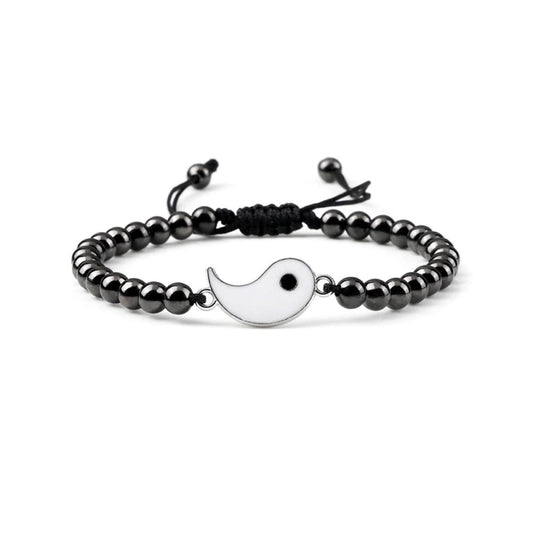 Bracciale Ematite – Yin – Cordoncino regolabile