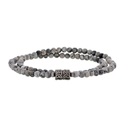 Bracciale in Diaspro Grigio “Per Lui” – Rif. F01-628