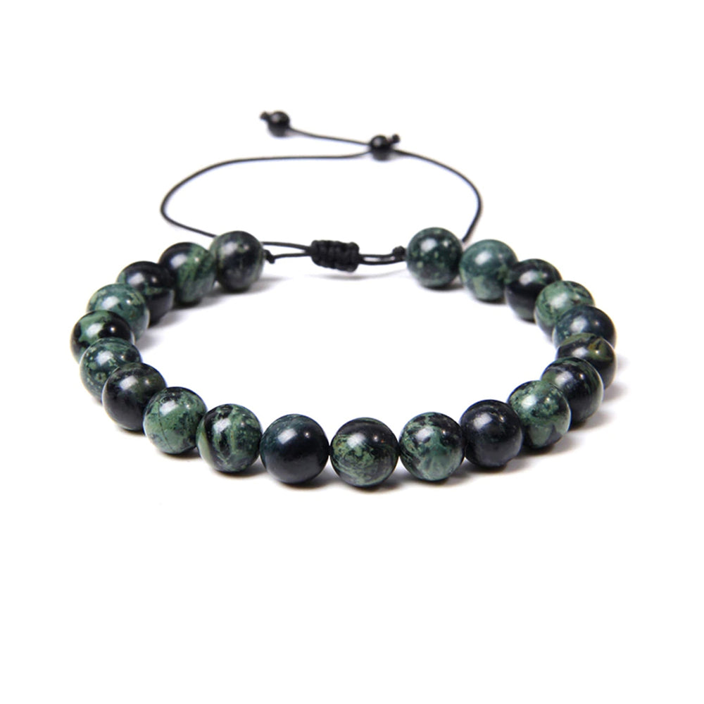Bracciale Diaspro Kambamba – cordino regolabile con pietre sferiche