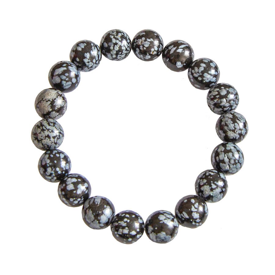 Bracciale in Ossidiana Neve - perline