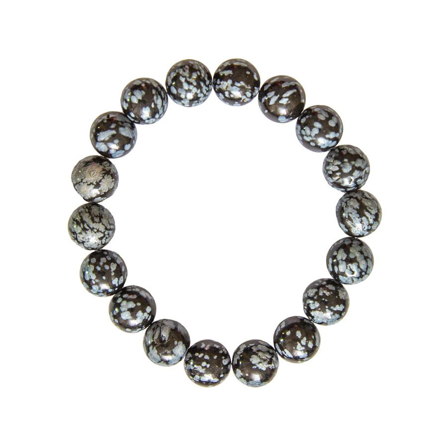 Bracciale in Ossidiana Neve - perline