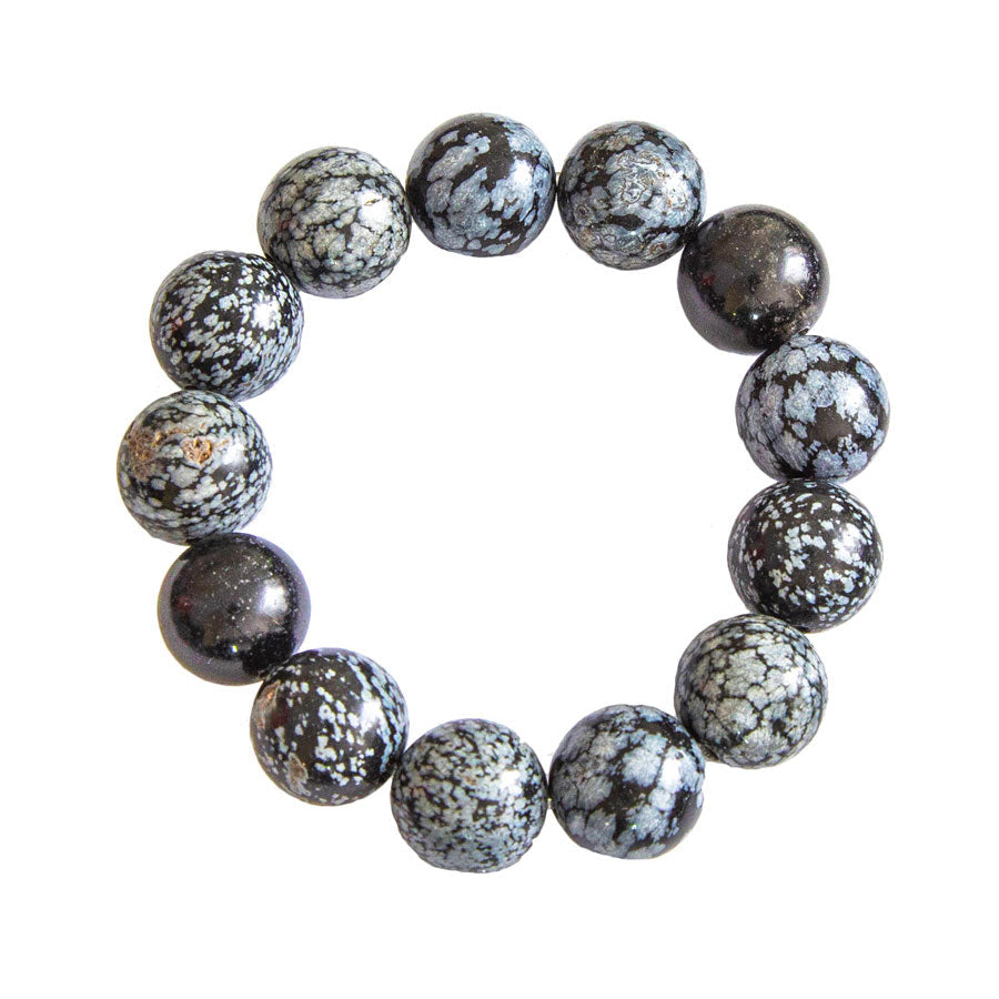 Bracciale in Ossidiana Neve - perline