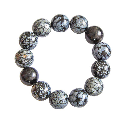 Bracciale in Ossidiana Neve - perline