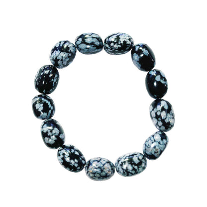 Bracciale di Ossidiana Neve – Pietre pepite