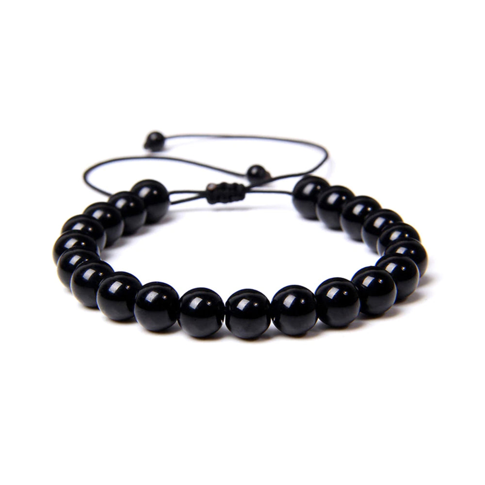 Bracciale in Onice – cordino regolabile con pietre sferiche