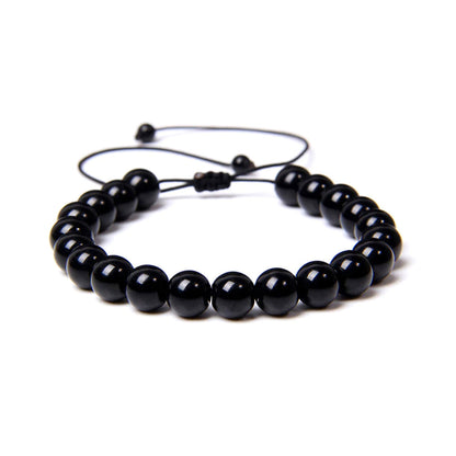 Bracciale in Onice – cordino regolabile con pietre sferiche