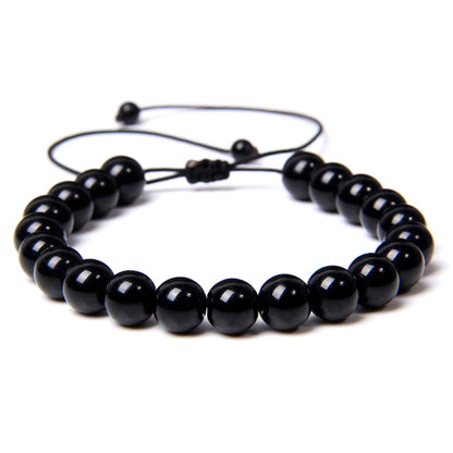 Bracciale in Onice – cordino regolabile con pietre sferiche
