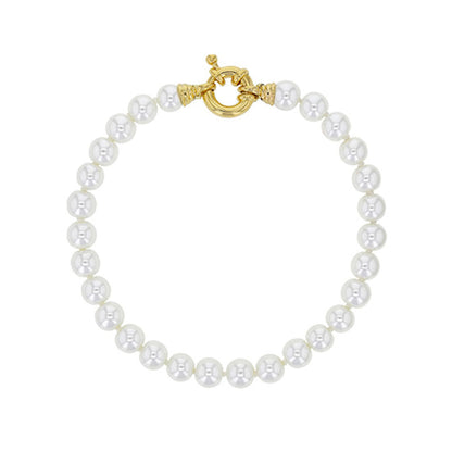 Bracciale con Perle Bianche di Maiorca – Pietre con perline da 6 mm