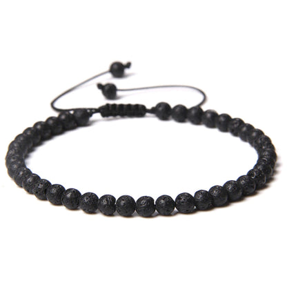 Bracciale in Pietra Lavica – cordino regolabile con pietre sferiche