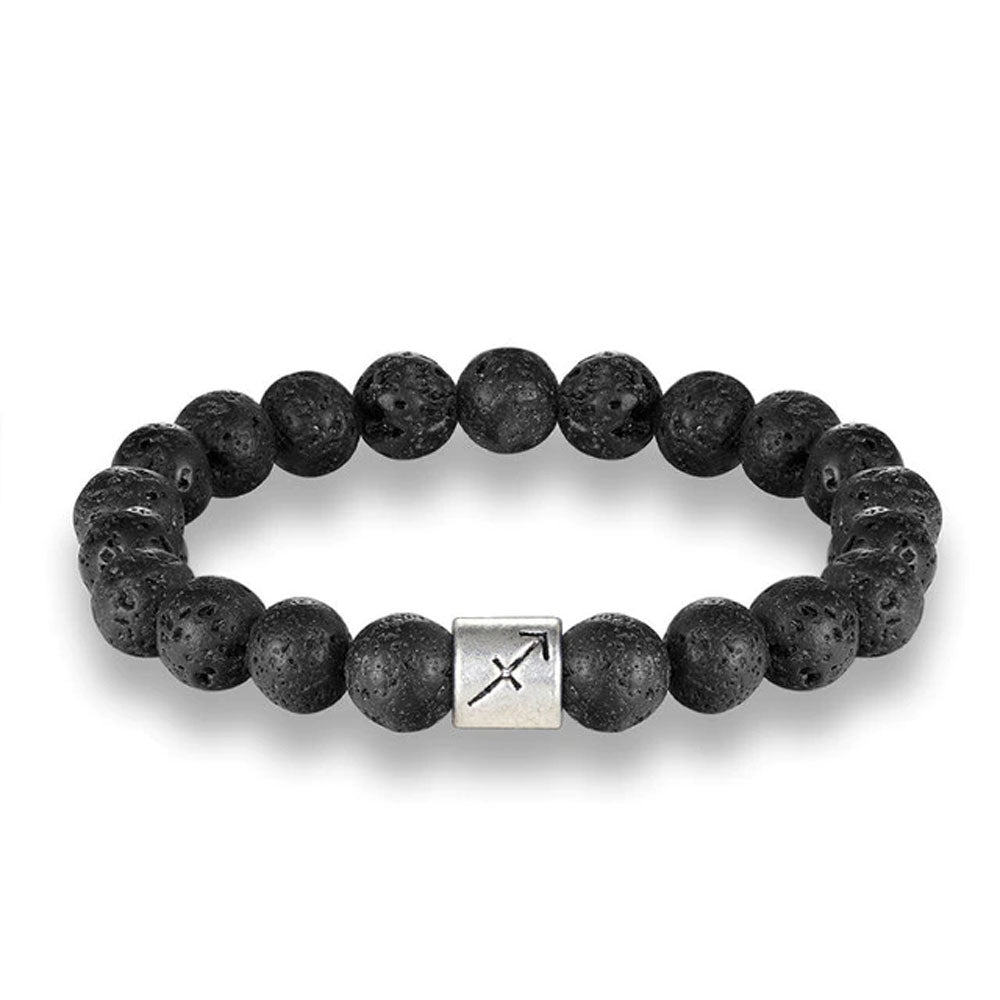 Bracciale Sagittario – Pietra lavica – 20 cm