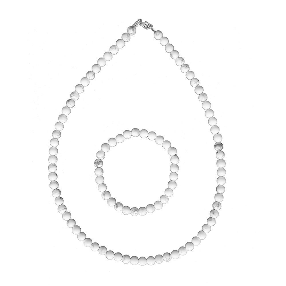 Set Howlite – Pietre sferiche da 6 mm